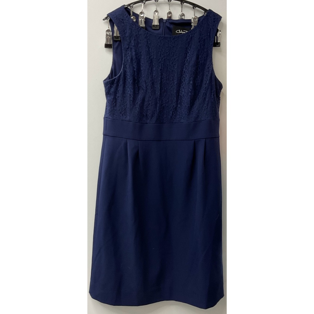 Chelsea Rose Blue Dress Size 8 Sleeveless Lace Zipper Back
